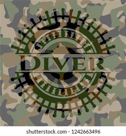Diver on camo pattern