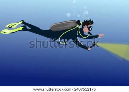 A diver is recording underwater videos
