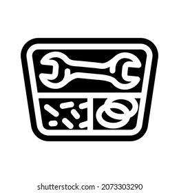 diver repair kit glyph icon vector. diver repair kit sign. isolated contour symbol black illustration