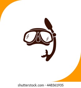 Diver sign. Brown icon on white background