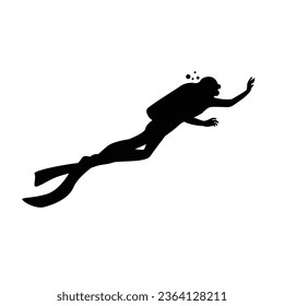 Taucher Silhouette Design. Menschen schwimmen unter Wasser Zeichen und Symbol.