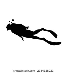 diver silhouette design. people swim underwater sign and symbol.