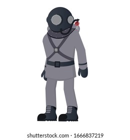 The diver in the suit. Scuba diver, vector illustration