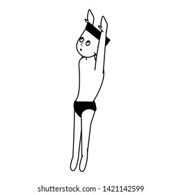 Diver swimmer younf man cartoon isolated vector illustration graphic design