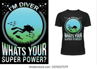 Diver t shirt design, Typography t shirt design, Professional t shirt design, T shirt design