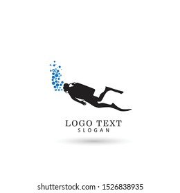Diver & Underwater Logo. Icon & Symbol Vector Template.