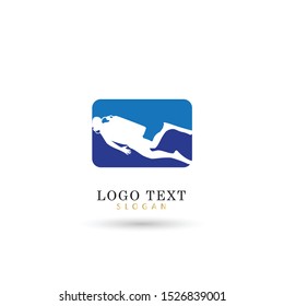 Diver & Underwater Logo. Icon & Symbol Vector Template.