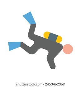 Diver Vector Flat Icon Design