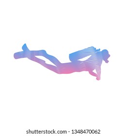 Diver, vector illustration