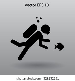 Diver vector illustration