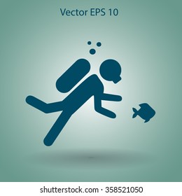 Diver vector illustration