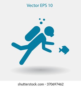 Diver Vector Illustration Stock Vector (royalty Free) 370697462 