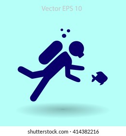 Diver vector illustration