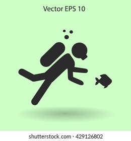 Diver vector illustration