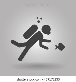 Diver vector illustration