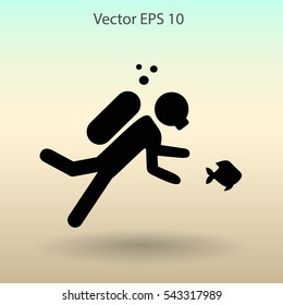 Diver vector illustration