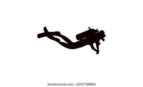 diver vector silhouette, high quality