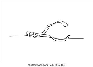  diver woman continuous line illustration