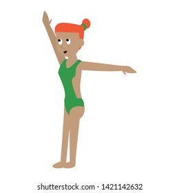Diver woman with swimsuit cartoon isolated vector illustration graphic design