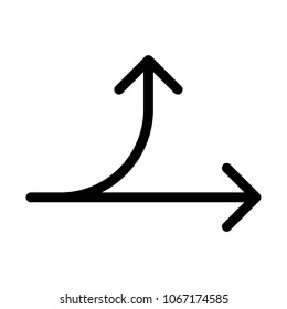 Diverge Curve Arrow