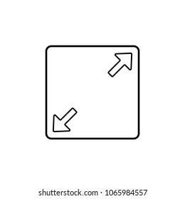 divergent arrows in a square icon. Element of simple icon for websites, web design, mobile app, info graphics. Thin line icon for website design and development, app development on white background