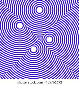 divergent, convergent circles. abstract vector based on the illusion of increasing, decreasing part of the circle. blue color