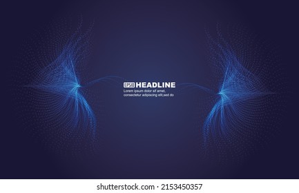 Divergent particle flow Internet technology big data vector poster background