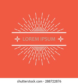divergent rays retro label. vector design element