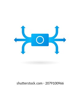 Diverging Arrows icon. Clipart image isolated on white background