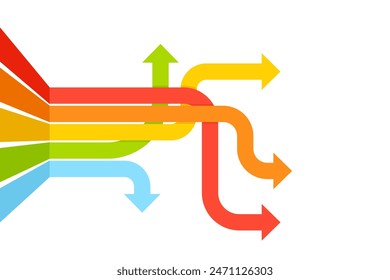 Diverging arrows template. Clipart image