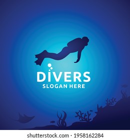 Divers vector, divers logo design