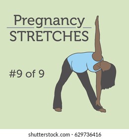A Diverse African American Young Lady doing Pregnancy Exercise and Yoga Workouts