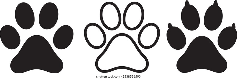 Diverse Animal Paw Print Vector Art Collection for Creative Design Projects