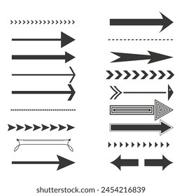 Diverse arrow set. Direction indicators. Navigation symbols. Pointers collection. Vector illustration. EPS 10.