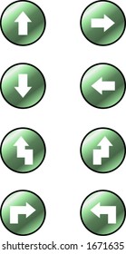 diverse arrow symbols in green buttons