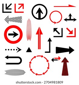 Diverse Artistic Arrow Icon Set Coleção dinâmica de ponteiros Símbolos e Reciclar gráficos