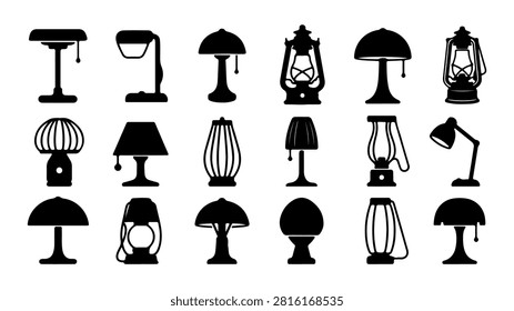 Diverse assortment of antique and modern lanterns and lamps showcasing different designs and lighting styles for decorative or functional use.