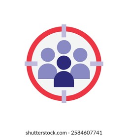 Diverse Audience Inside a Target Circle Icon