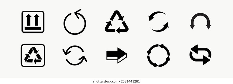 Diverse black arrow icon collection vector. Black arrow icon set vector. Set black arrow icon in various designs. Various black arrow icon vector collection.