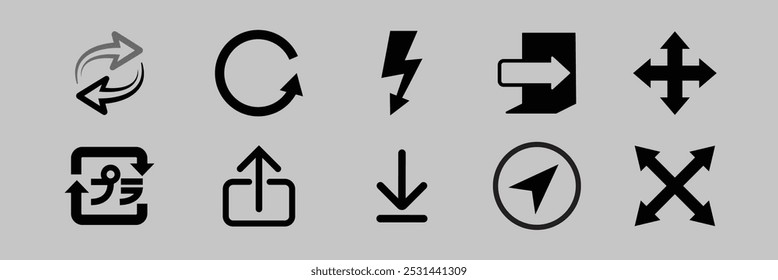 Diverse black arrow icon collection vector. Black arrow icon set vector. Set black arrow icon in various designs. Various black arrow icon vector collection.