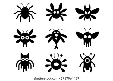 Diverse Black Insectoid Creatures monster alien