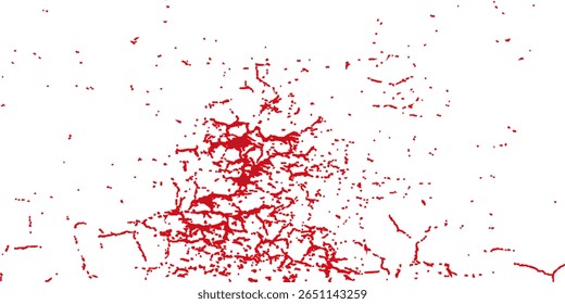 Diverse Blood Splatter Patterns Set for Crime and Horror Design Elements. Dirty collection of paint splatter imitating blood, cut marks, splashes, drops, blots, spray. Isolated on a white backgroud.