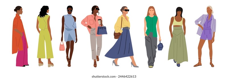 Diversas mujeres de negocios en traje casual de verano.