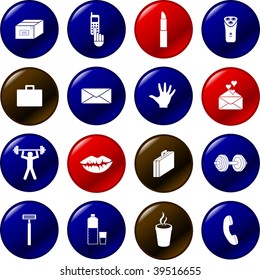 diverse buttons with symbols