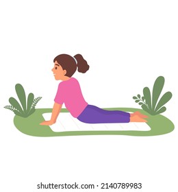 Diverse children practice yoga kids for meditation which good for health and wellness. Vector illustration for concept of meditating child.