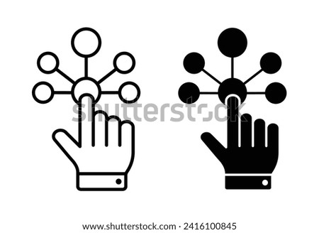 Diverse click option line icon. Variety selection icon in black and white color.