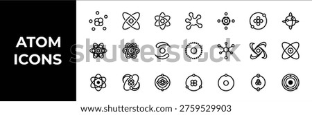 Diverse Collection of Atom-Inspired Icons for Scientific and Modern Design