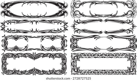 A diverse collection of elegant and ornate frames and borders, featuring intricate scrollwork and decorative elements, perfect for enhancing various design projects.