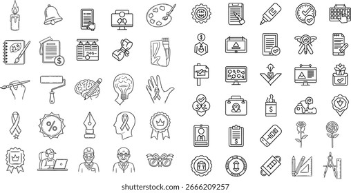 Una Colección diversa del icono de línea de propósito general