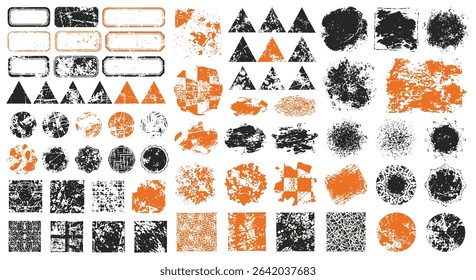 Diverse Collection of Grunge Shapes Rectangles Triangles Circles and Squares For Various Purposes